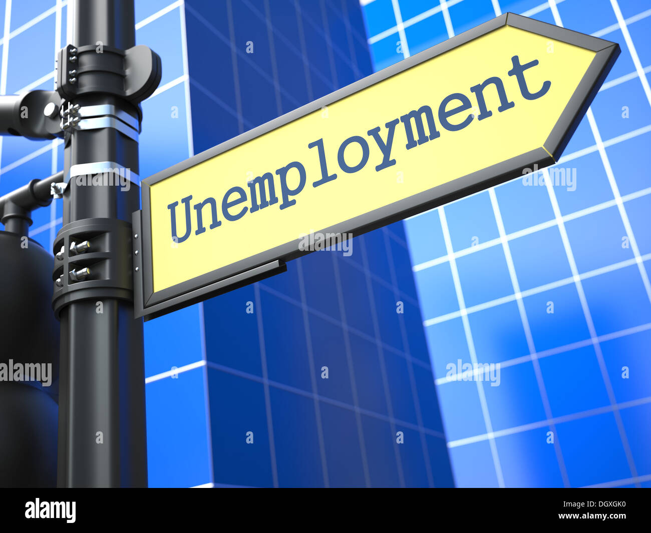 Arbeitslosigkeit-Roadsign. Business-Konzept. Stockfoto