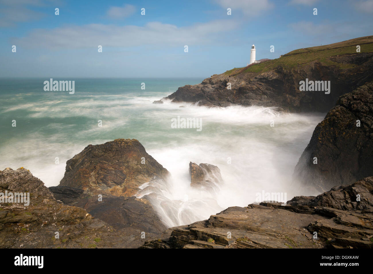 Trevose Head; Leuchtturm; Cornwall; UK Stockfoto