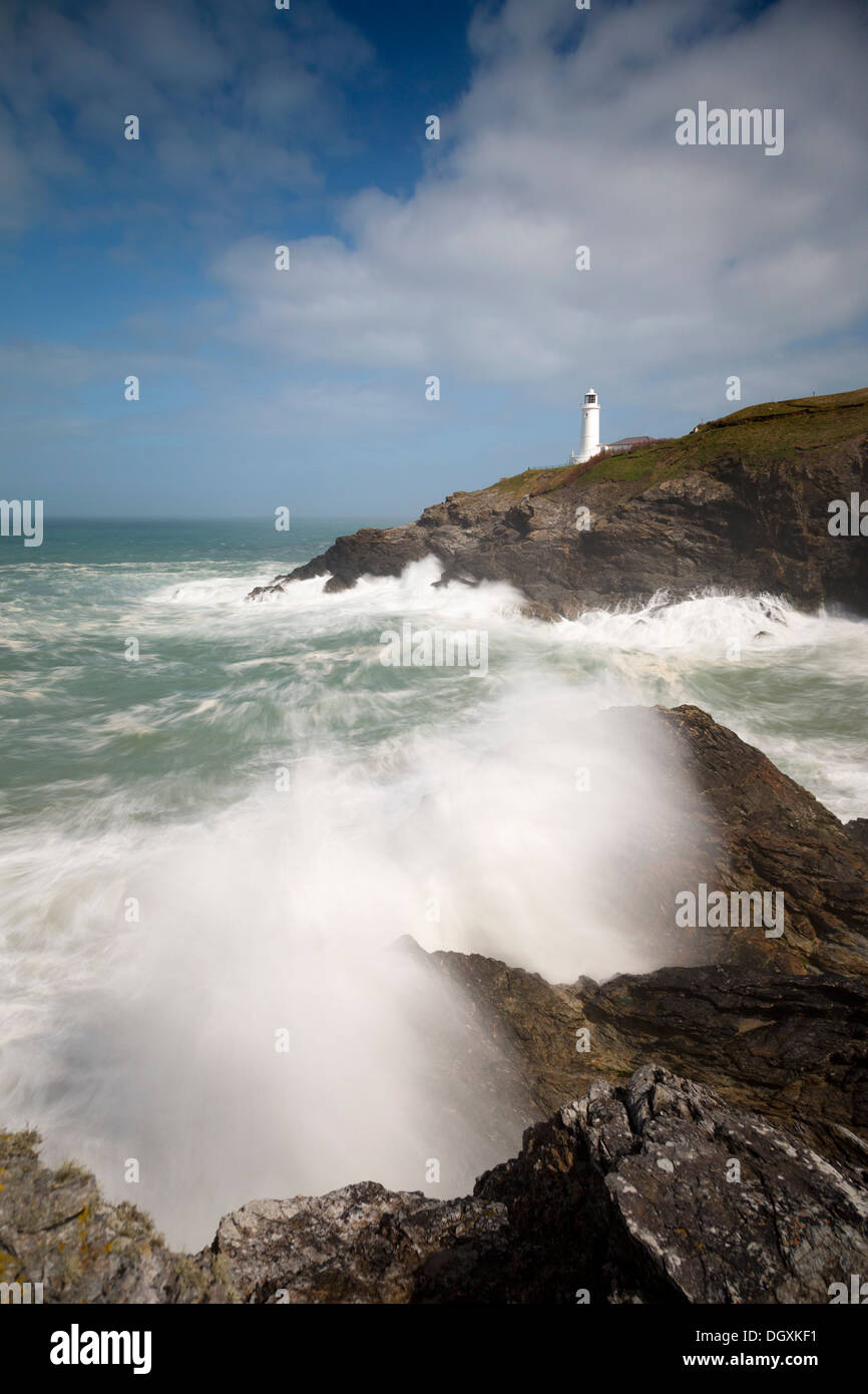 Trevose Head; Leuchtturm; Cornwall; UK Stockfoto