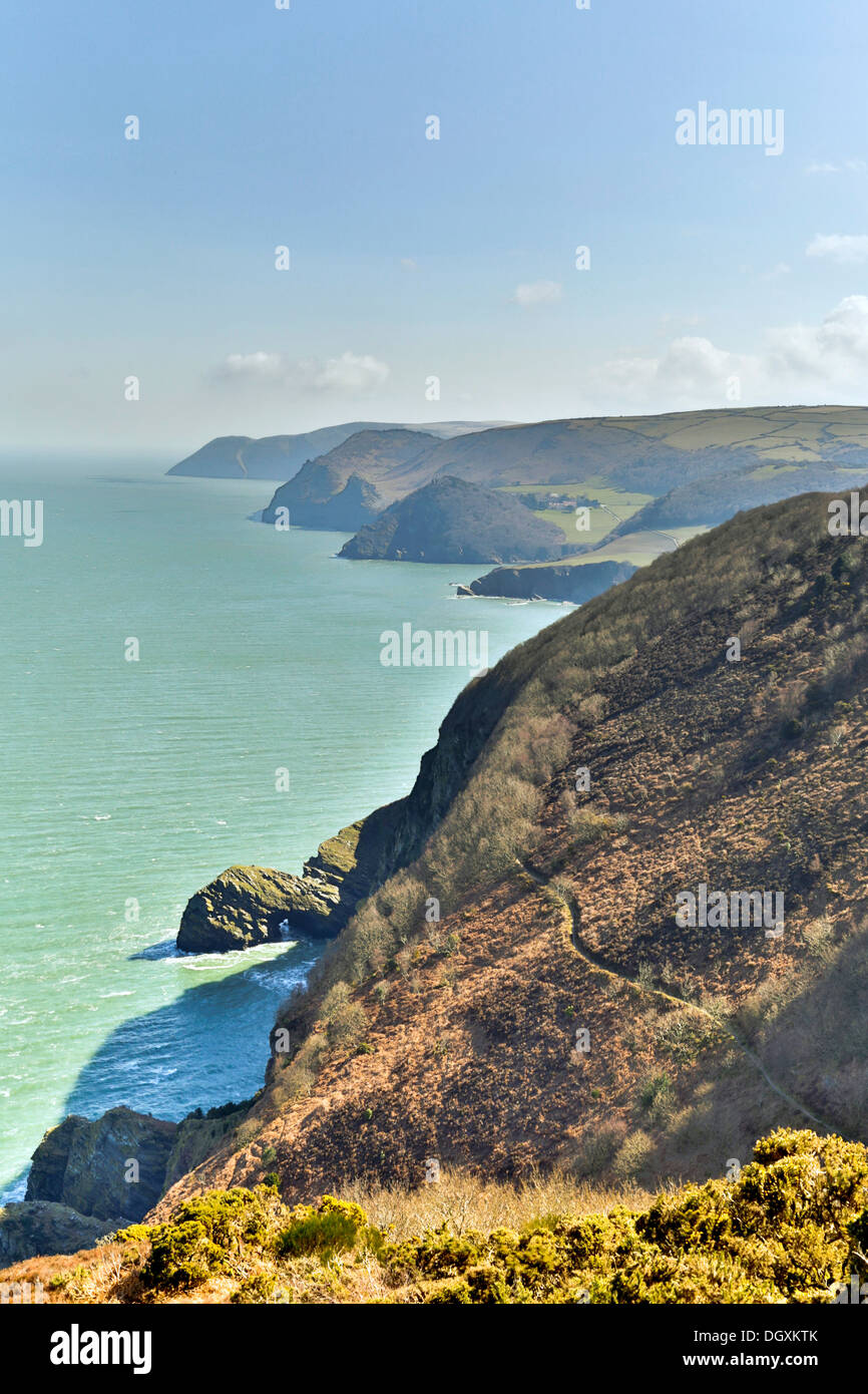 Tal der Felsen; In Richtung Lynmouth; Devon; UK Stockfoto