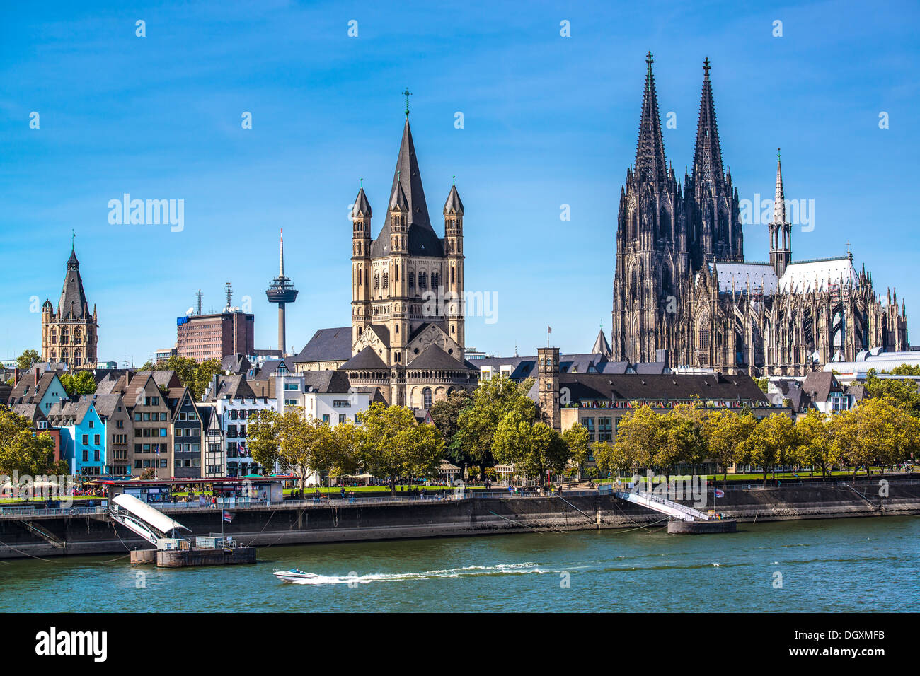 Köln, Blick über den Rhein. Stockfoto