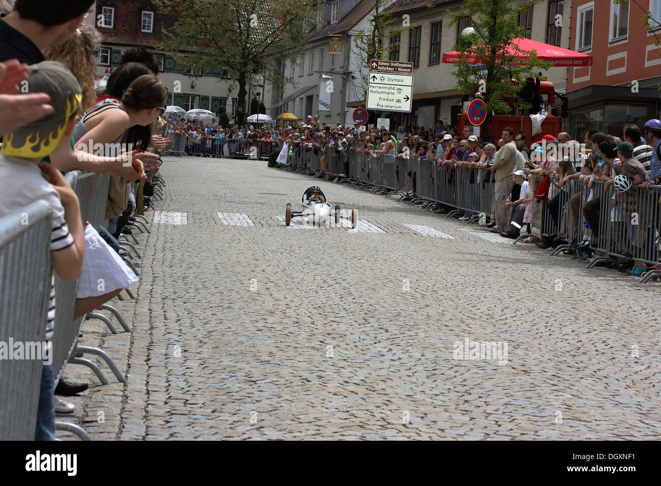 SOAP-Box Auto Rennen, Laupheim, Biberach Bezirk, Oberschwaben, Baden-Württemberg Stockfoto