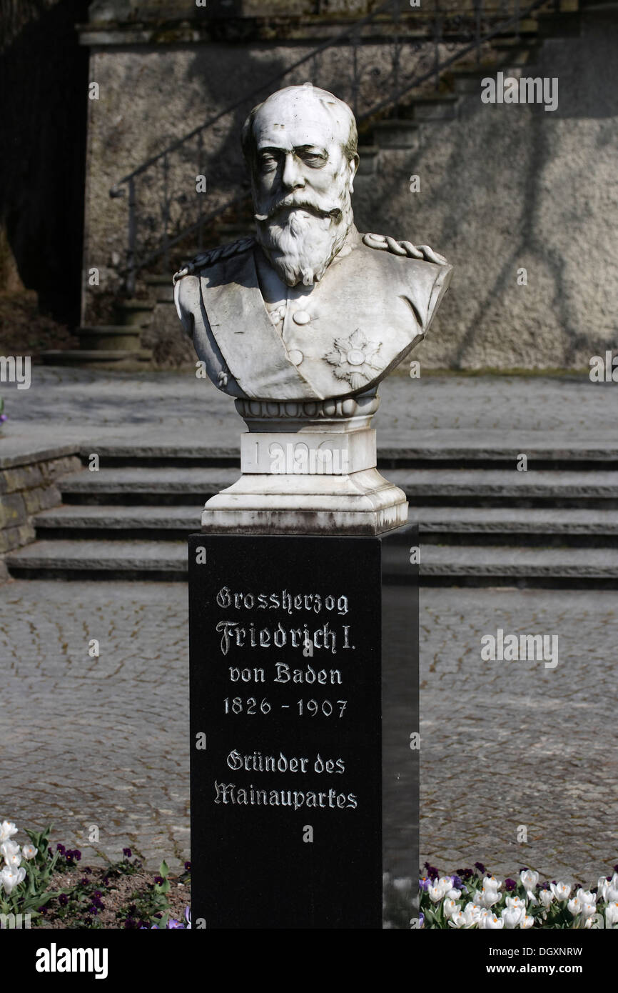 Großherzog Friedrich i. von Baden, Gründer von Mainaupark, Insel Mainau, Bodensee, Baden-Württemberg Stockfoto