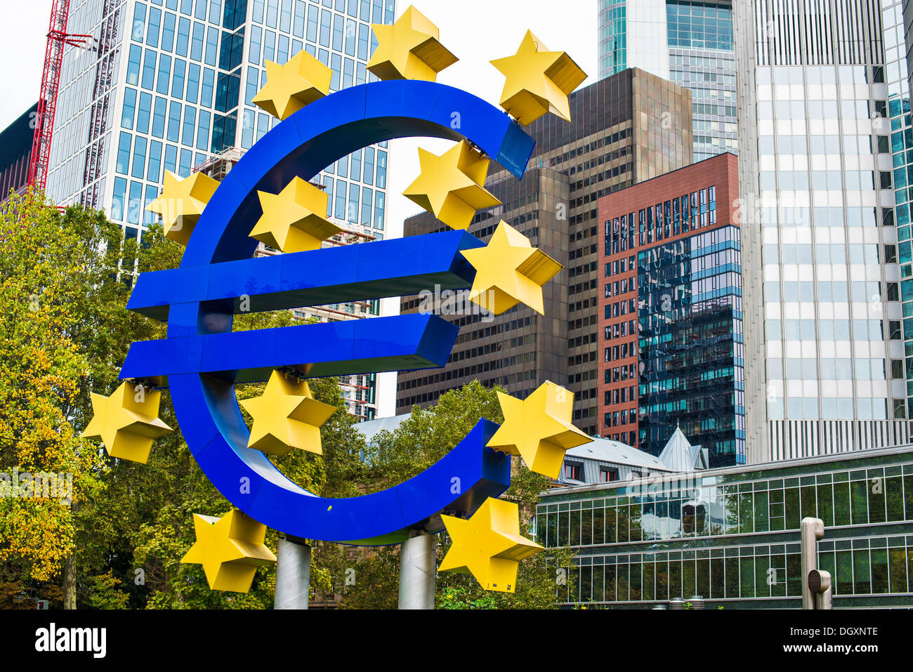 Euro-Zeichen in Frankfurt am Main, Deutschland. Stockfoto