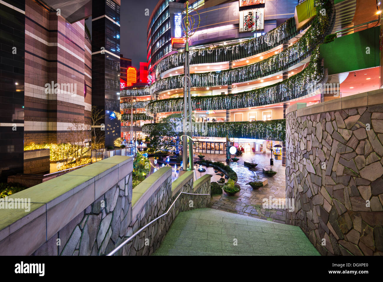 Kanalstadt in Fukuoka, Japan. Stockfoto