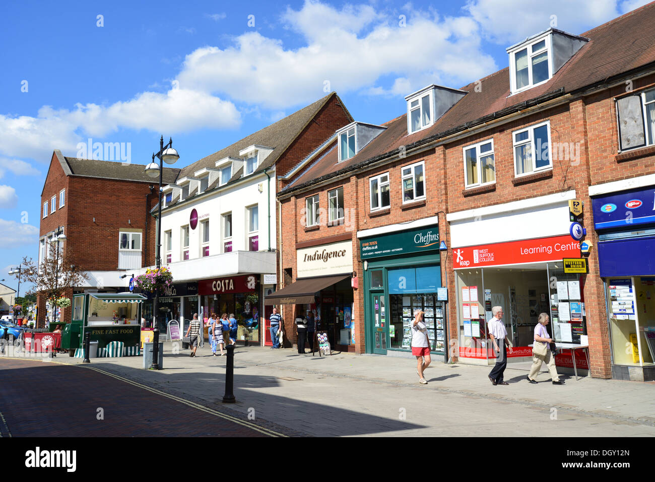 High Street, Haverhill, Suffolk, England, Vereinigtes Königreich Stockfoto