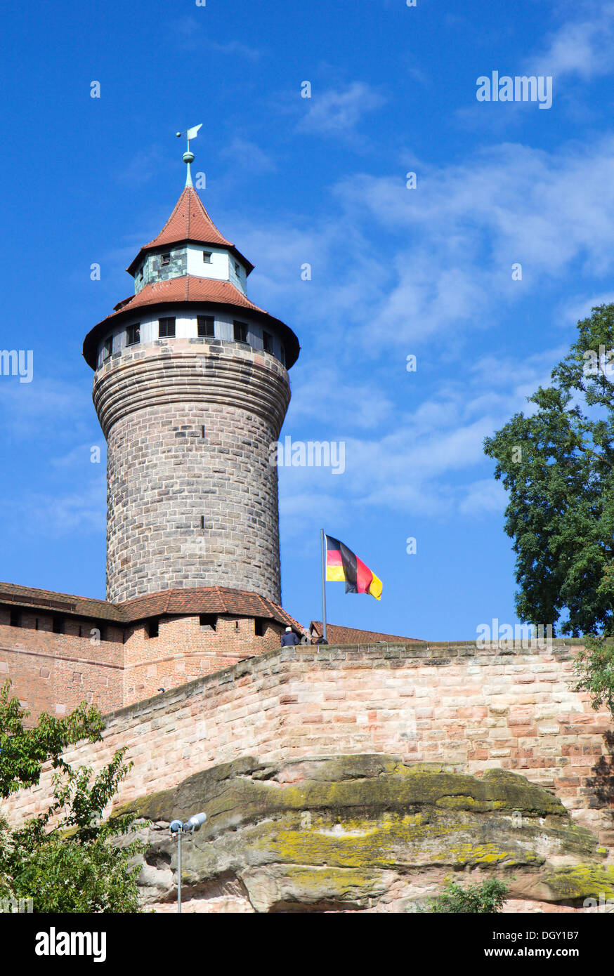 Sinwell Turm an der Nürnberger Burg. Stockfoto