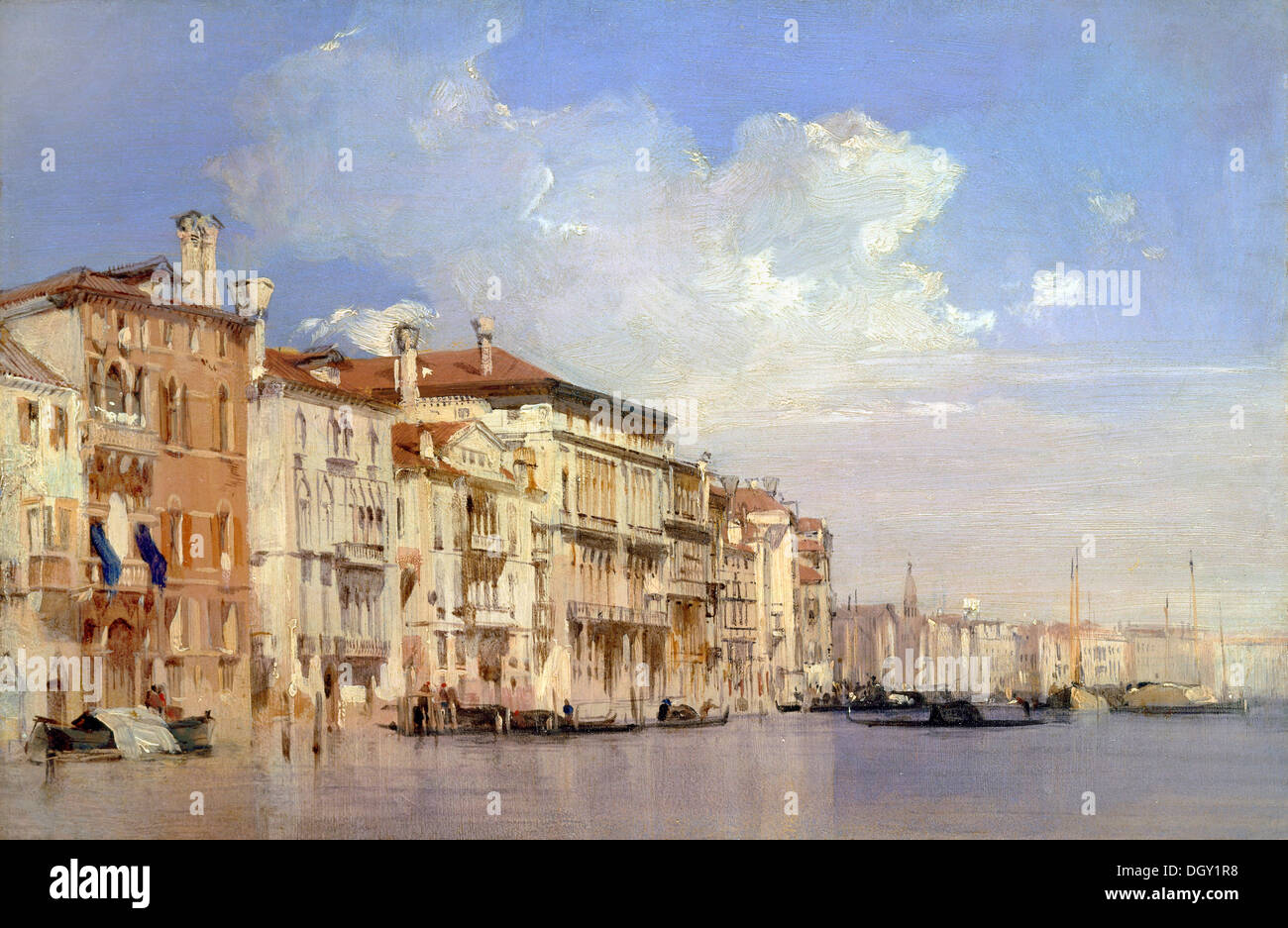 Richard Parkes Bonington, Canal Grande, Venedig 1826 Öl auf Vollpappen. Yale Center for British Art, New Haven, USA. Stockfoto