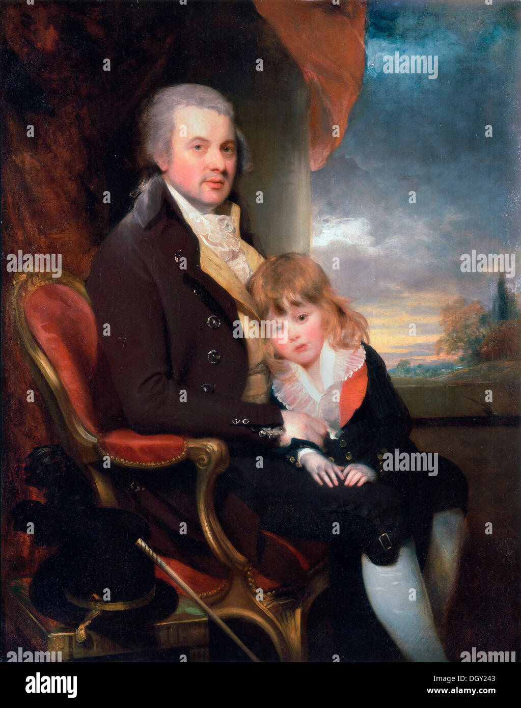 William Beechey, Edward George Lind und sein Sohn, Montague. Ca. 1800 Öl auf Leinwand. Yale Center for British Art, New Haven, USA Stockfoto