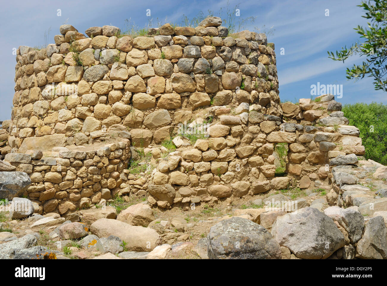 Nuraghe La Prisigione, Ruine eines steinernen Kults Turm, etwa 1600 v. Chr. Bronzezeit, Aranchena, Sardinien, Italien, Europa Stockfoto