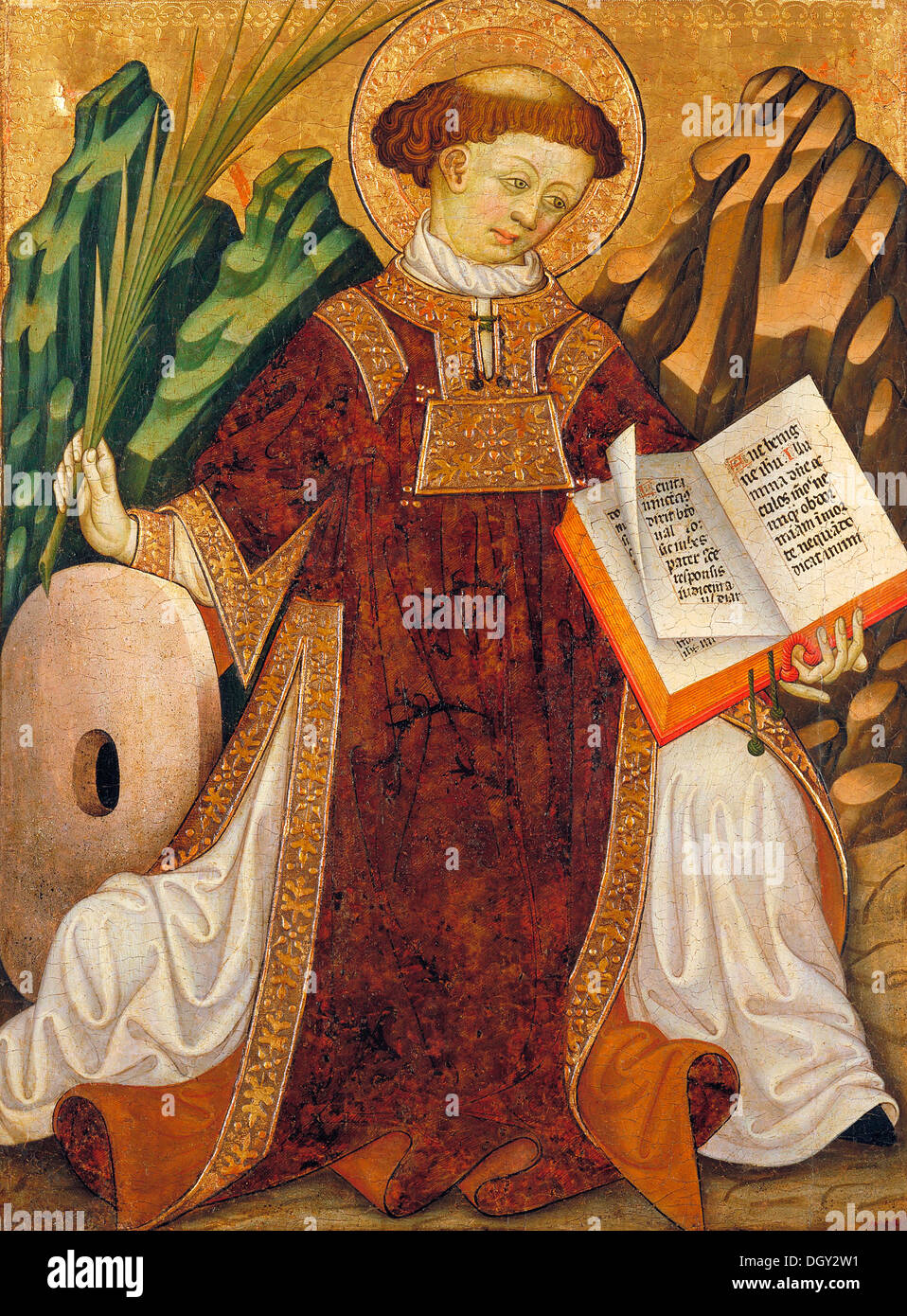 Bonanat Zaortiga in Zaragoza - Saint Vincent dokumentiert. 15. Jahrhundert. Tempera auf Holz. Stockfoto