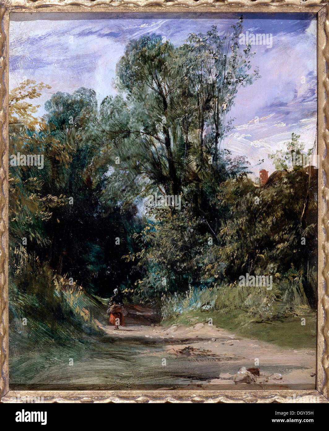 Richard Parkes Bonington, A bewaldeten Lane. Ca. 1825. Öl auf canva0. Yale Center for British Art, New Haven, USA. Stockfoto