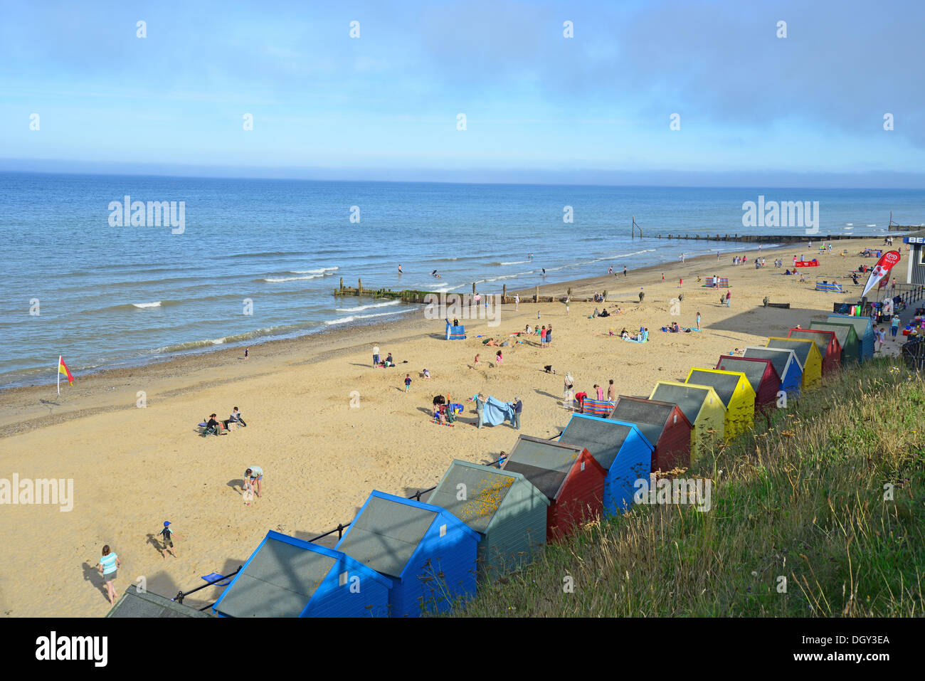 Mundesley Beach, Mundesley, Norfolk, England, Vereinigtes Königreich Stockfoto
