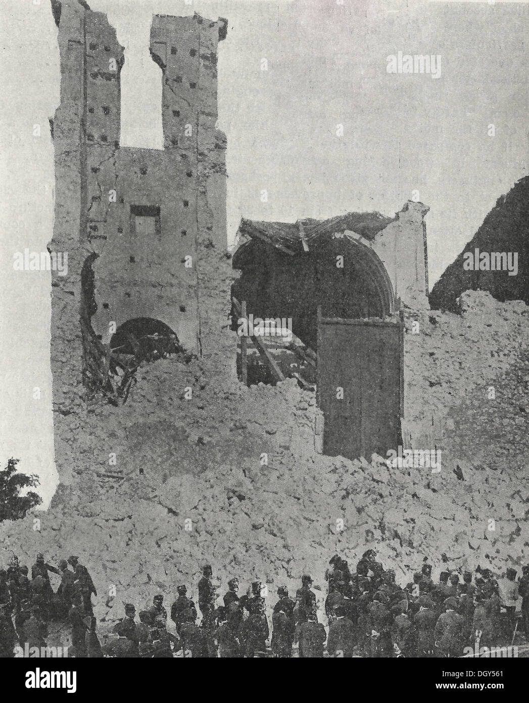 Eine abgebrochene Kirche in Messina - Italien Messina Erdbeben 1908 Stockfoto