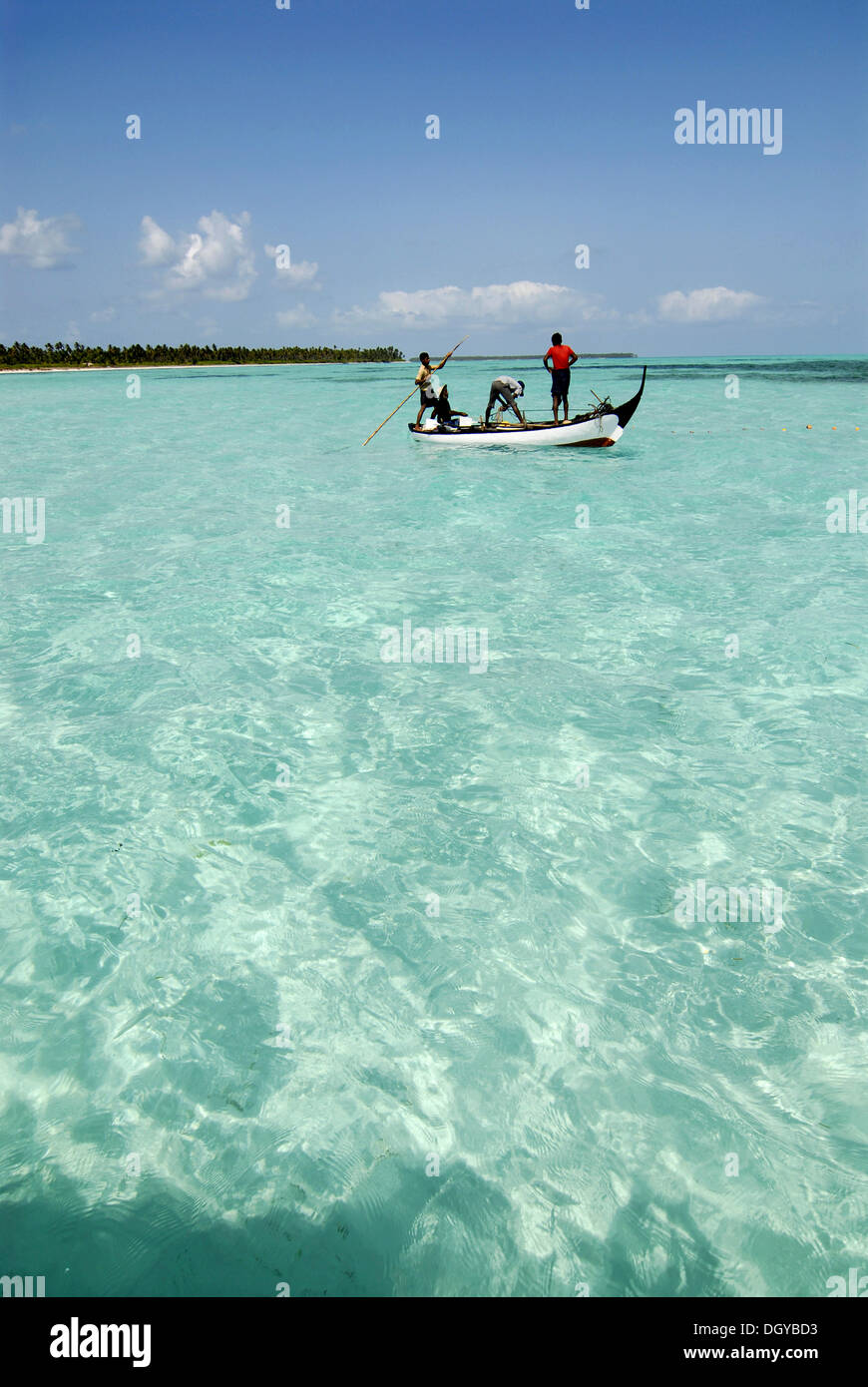 Fischer der Insel Bangaram Lakshadweep, Arabisches Meer, Südindien, Indien, Asien Stockfoto