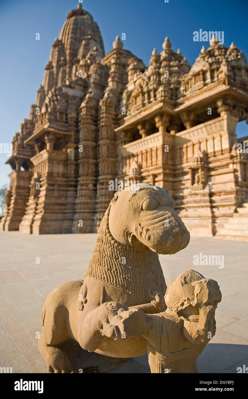 Khajuraho Gruppe von Denkmälern, UNESCO-Weltkulturerbe, Madhya Pradesh, Indien, Asien Stockfoto