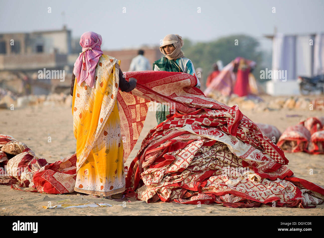 Arbeiter, Sanganer färben Zentrum in der Nähe von Jaipur, Rajasthan, Indien, Asien Stockfoto