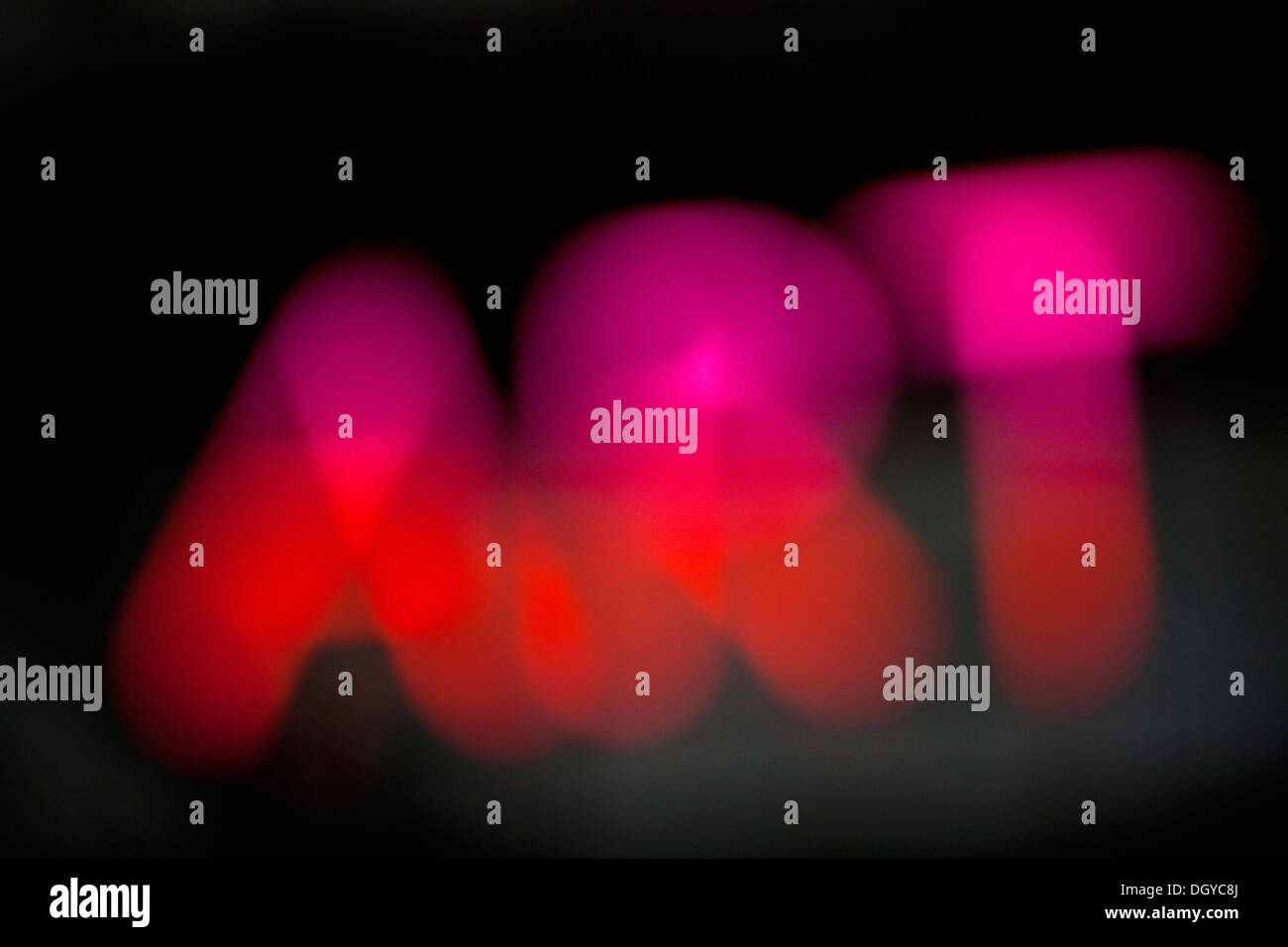 Defokussierten Blick auf das Wort "Kunst" Stockfoto