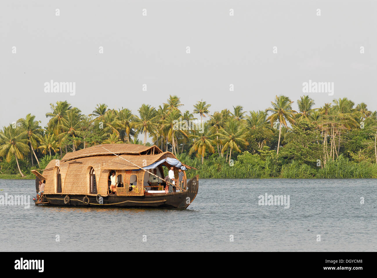 Hausboot, Backwaters, Kerala, Südindien, Malabar-Küste, Indien, Asien Stockfoto