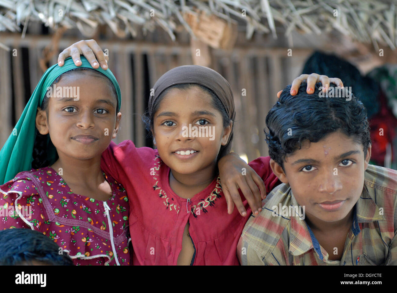 Kinder, Bangaram Island, Lakkadiven, Lakshadweep, Arabisches Meer, Süd-Indien, Asien Stockfoto