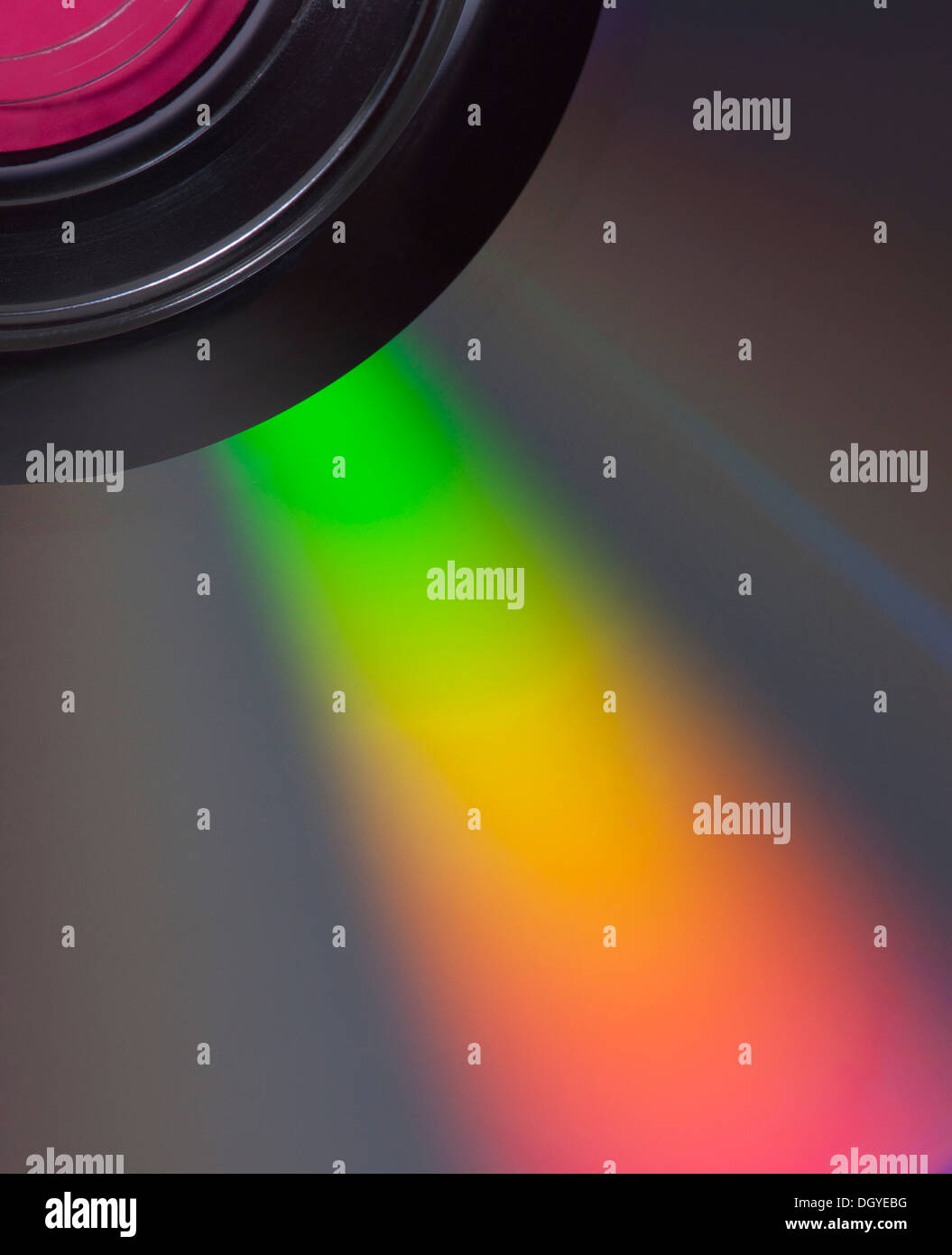 Detail der CD zeigt gebrochen spektrales Licht Stockfoto