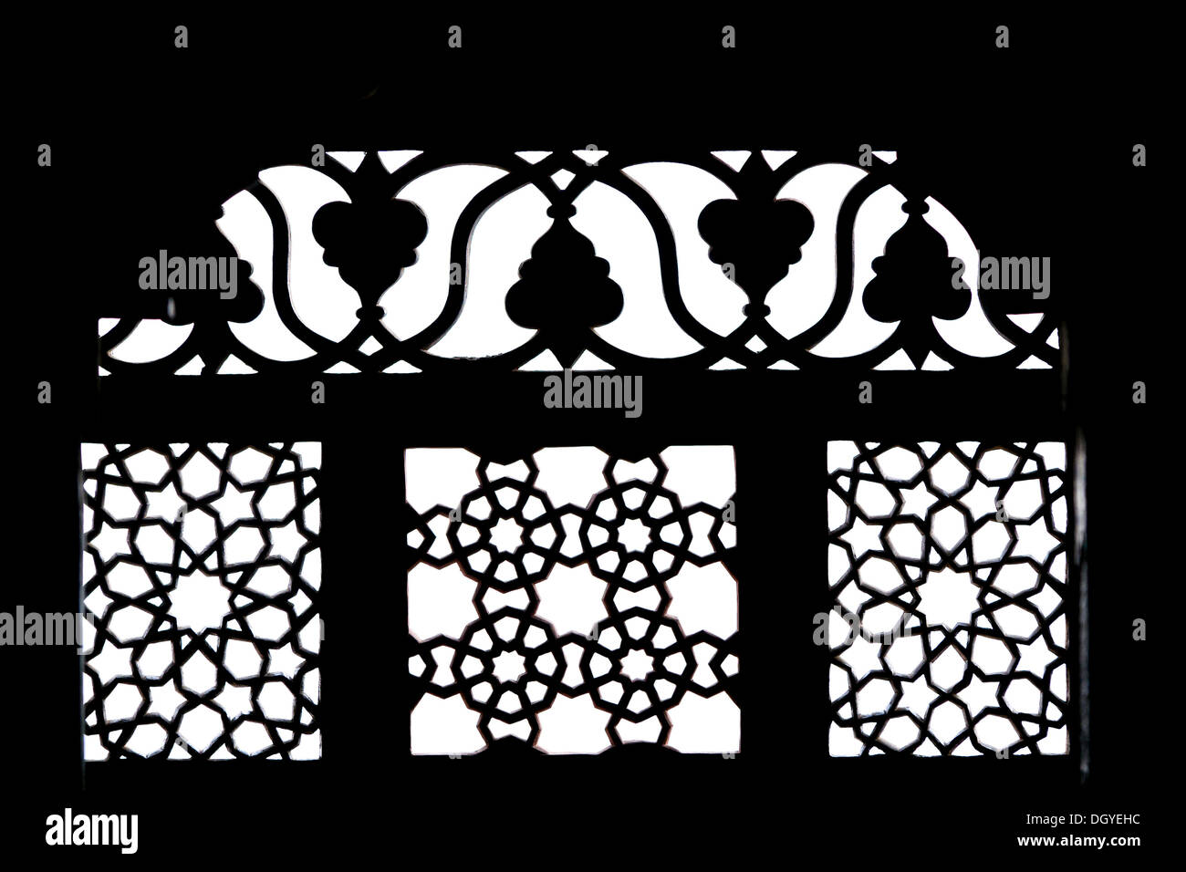 Fenster, Chhatri, schwere Denkmal oder Kenotaph, Orchha, Madhya Pradesh, Nordindien, Indien, Asien Stockfoto
