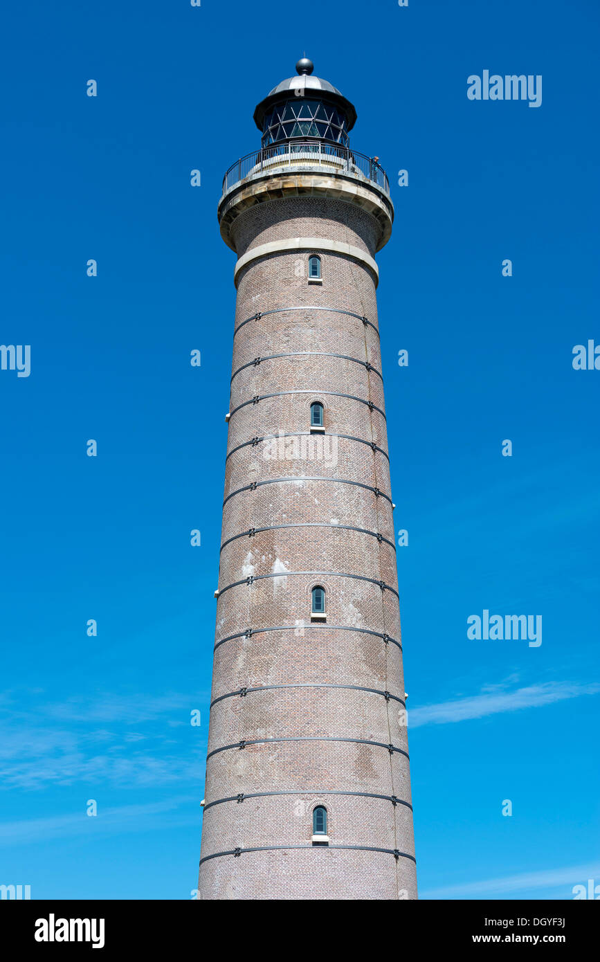 Leuchtturm, bekannt als graue Turm, Skagen, Grenen, Jütland, Dänemark Stockfoto