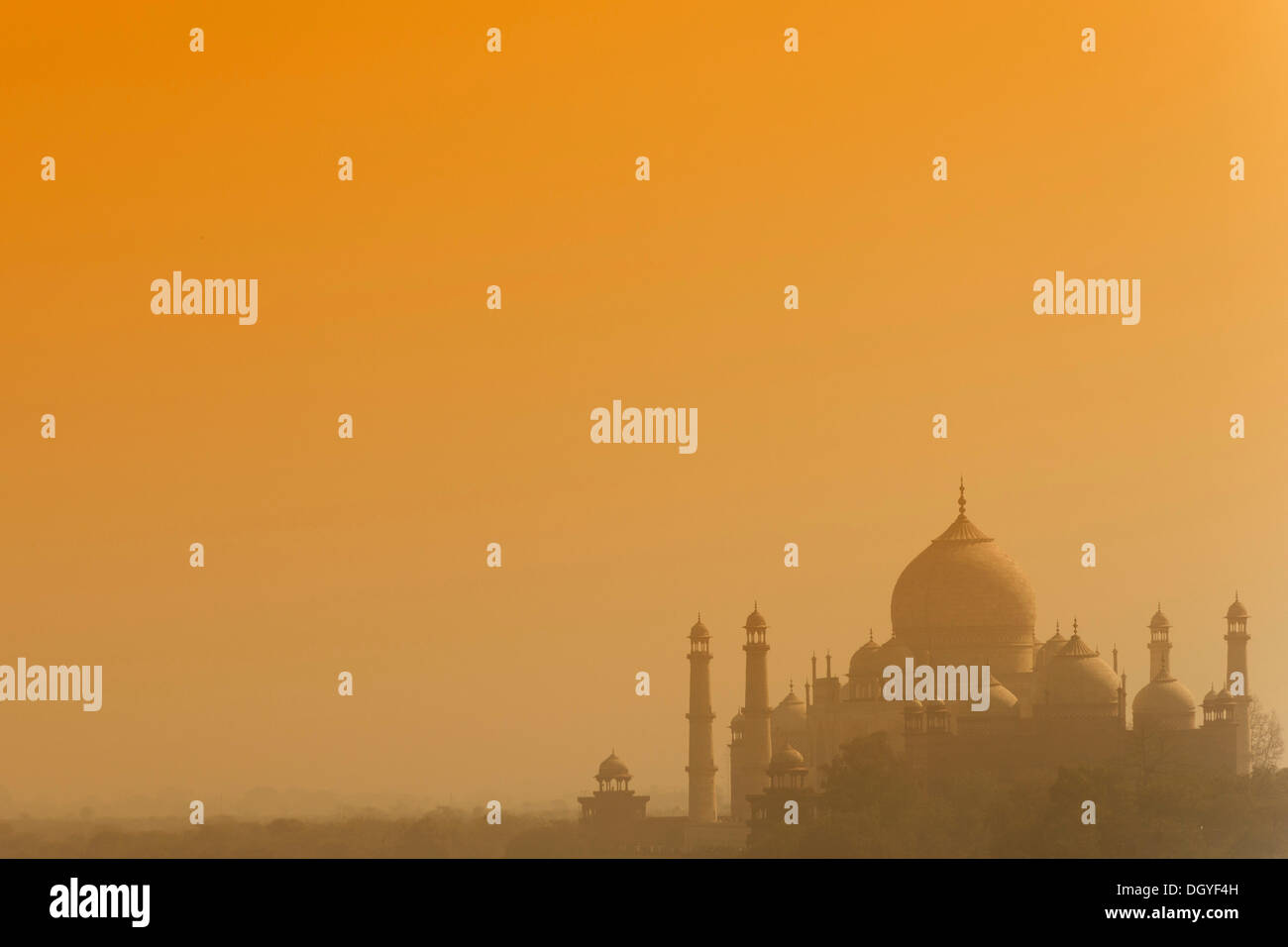 Taj Mahal im Abendlicht, Agra, Uttar Pradesh, Indien Stockfoto