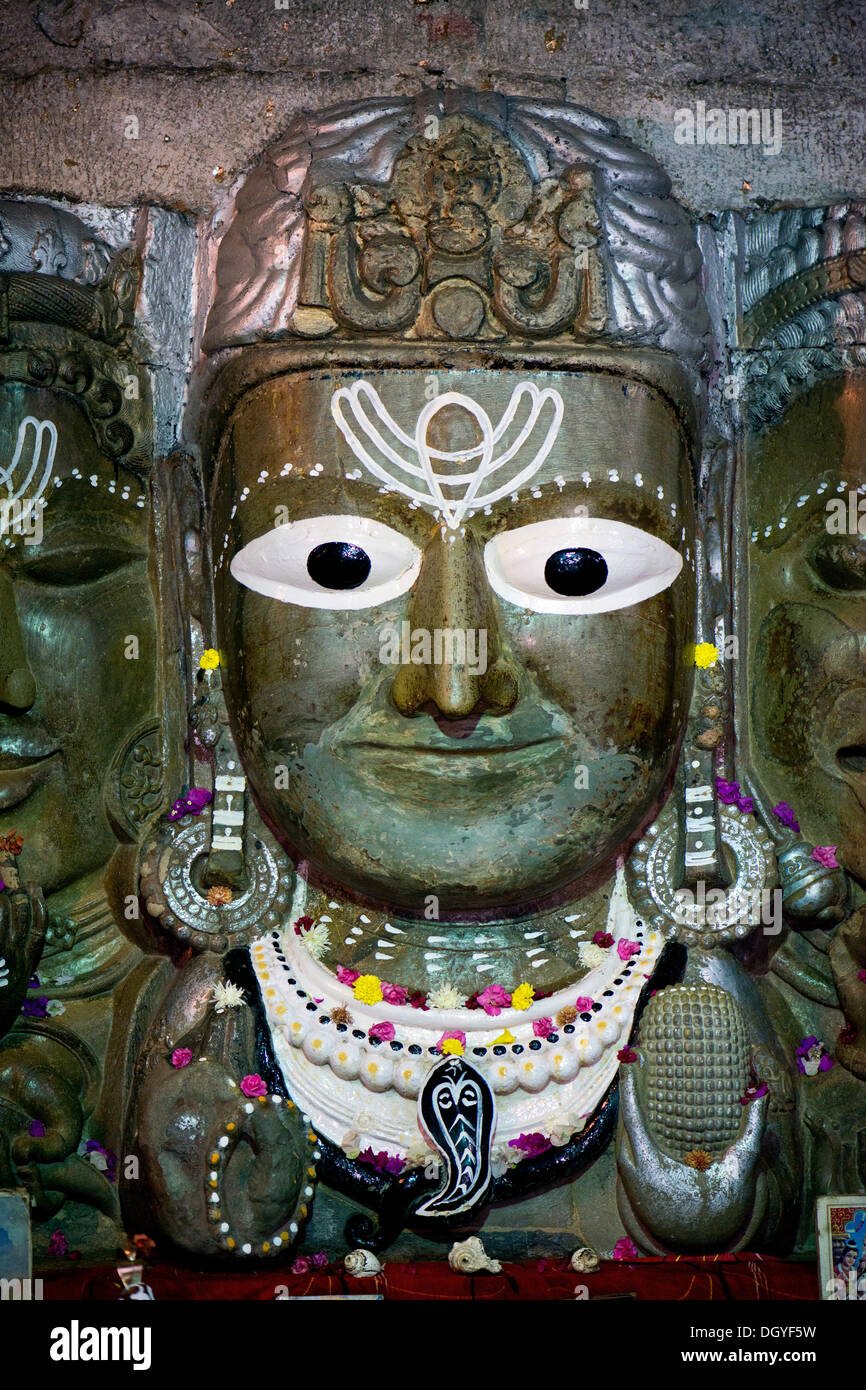 Shiva-Porträt in der Samadhishwar-Tempel geweiht, Shiva, Chittorgarh, Rajasthan, Indien Stockfoto