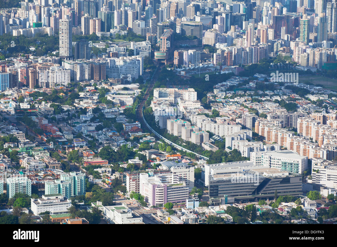 Blick auf Kowloon Tong und Mongkok, Kowloon, Hong Kong, China Stockfoto
