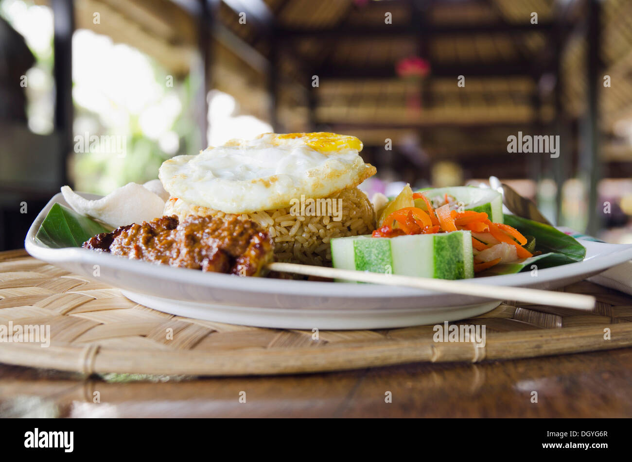 Nasi Goreng indonesische gebratene Reis, Ubud, Bali, Indonesien Stockfoto