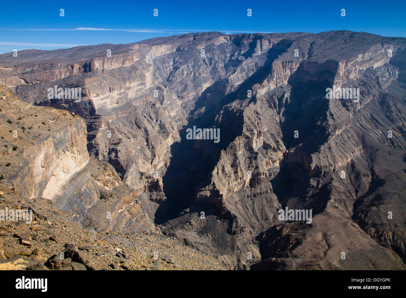 Wadi Ghul oder omanischen grand Canyon, Al Hamra, Oman Stockfoto