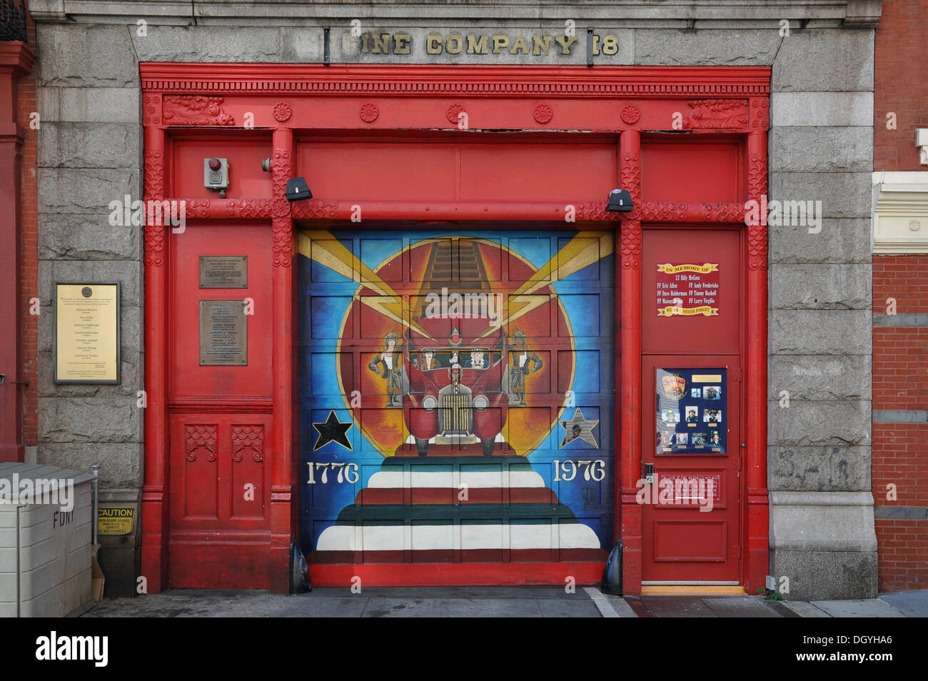 Eingang zur Feuerwehr, West 10th Street, Greenwich Village, New York City, New York, Nordamerika, USA Stockfoto
