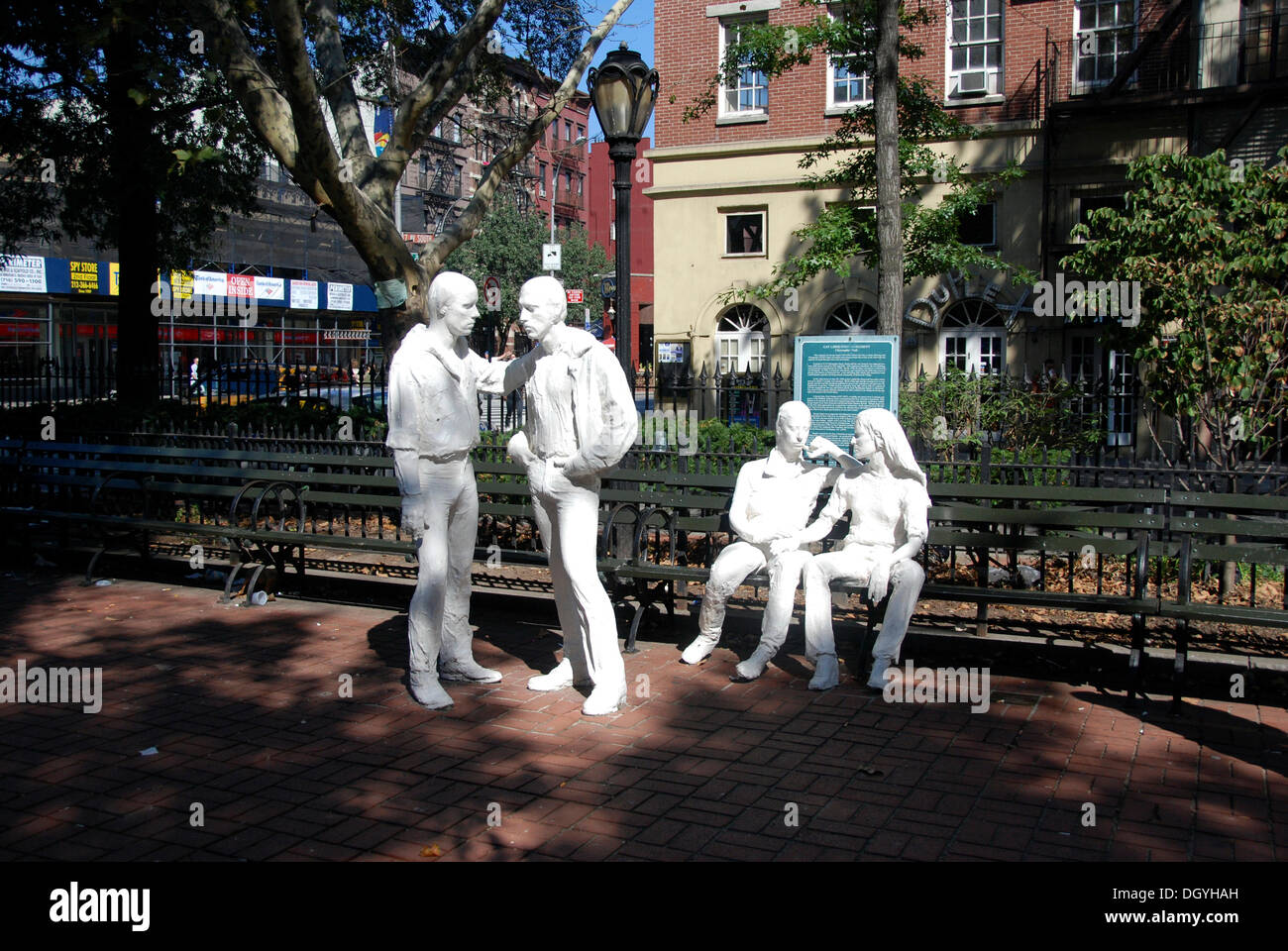 Gay Liberation Monument in Christopher Park, Greenwich Village, New York City, New York, USA, Nordamerika Stockfoto