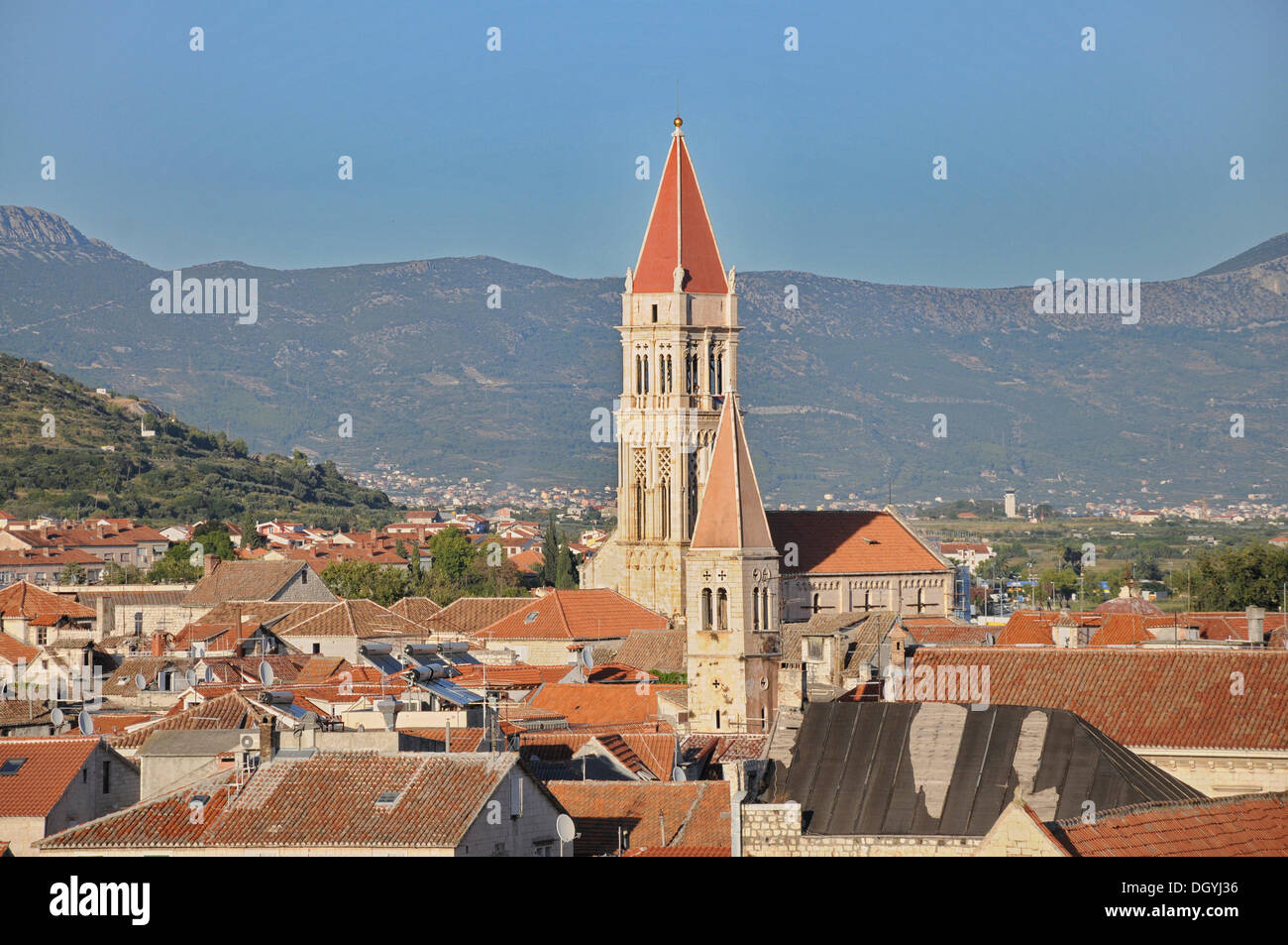 Blick über die Stadt, Altstadt, Trogir, Kroatien, Europa Stockfoto