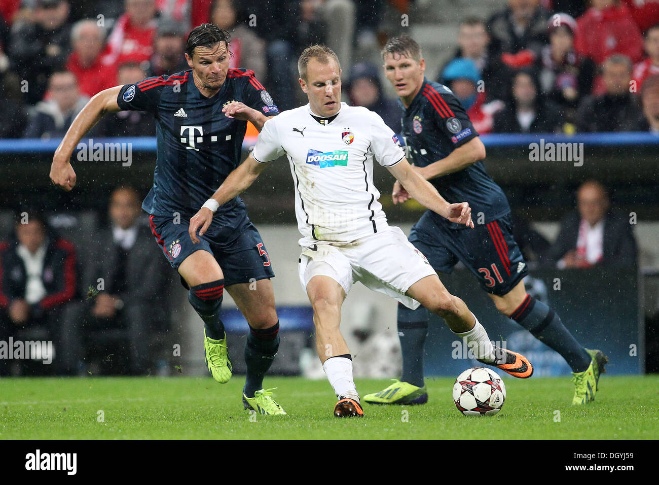 Daniel Van Buyten, Daniel Kolar, Bastian Schweinsteiger Stockfoto