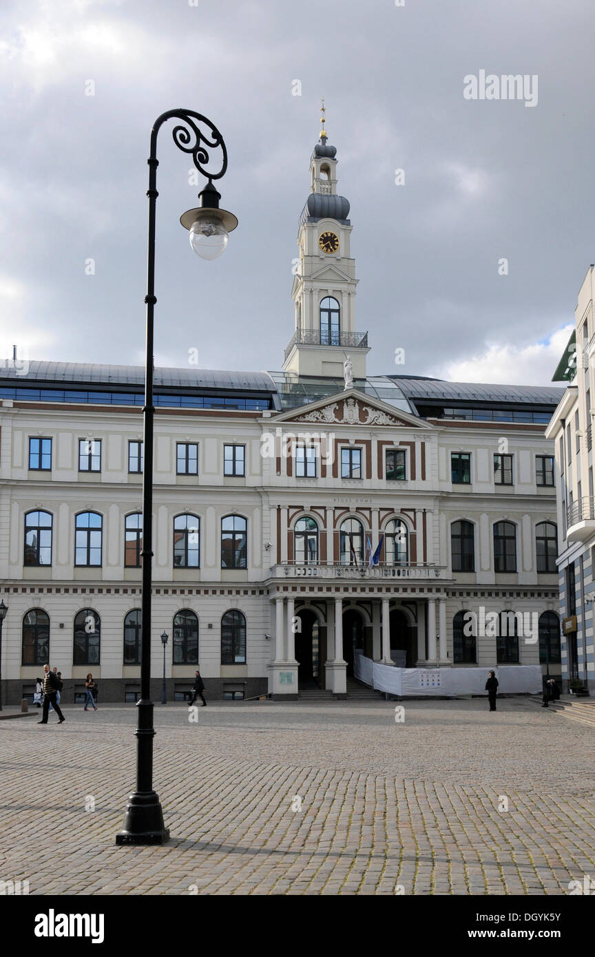 Rathaus, ratslaukums Square, Riga, historischen Bezirk, Lettland, Baltikum, Nordeuropa Stockfoto