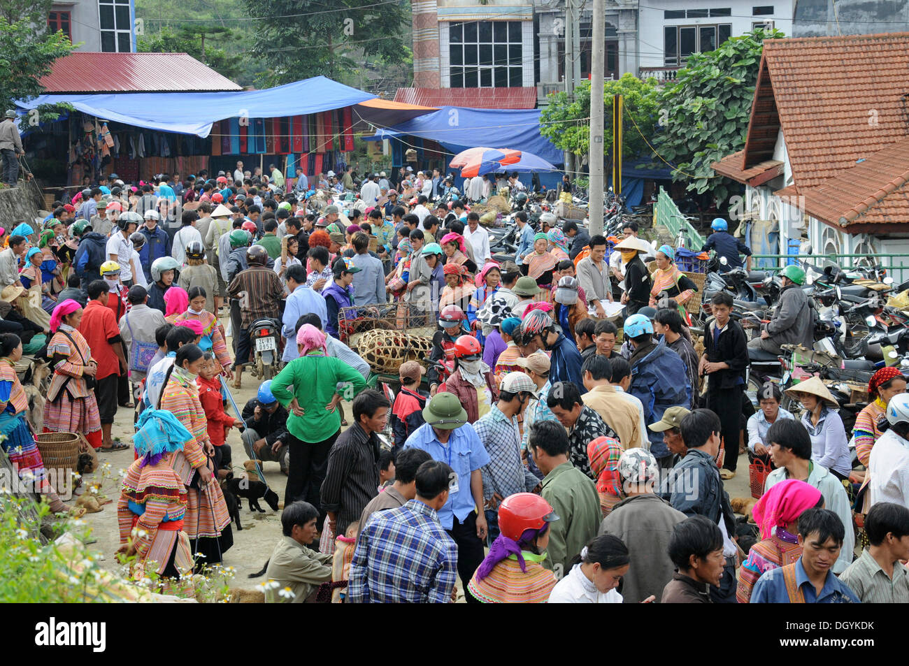 Markt, Bac Ha, Vietnam, Südostasien, Asien Stockfoto