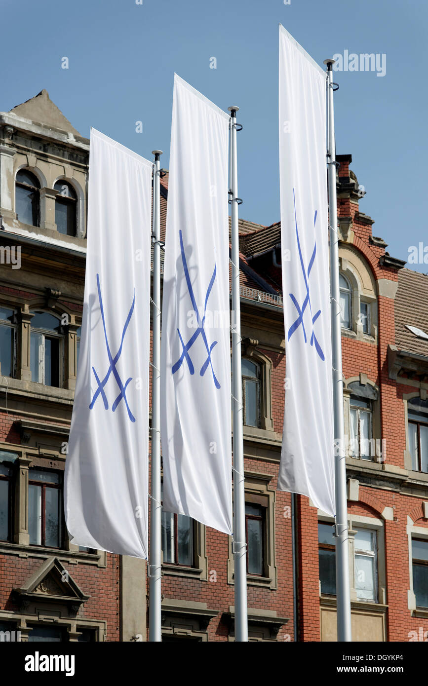 Fahnen, Porzellanmanufaktur, Meißen, Sachsen Stockfoto