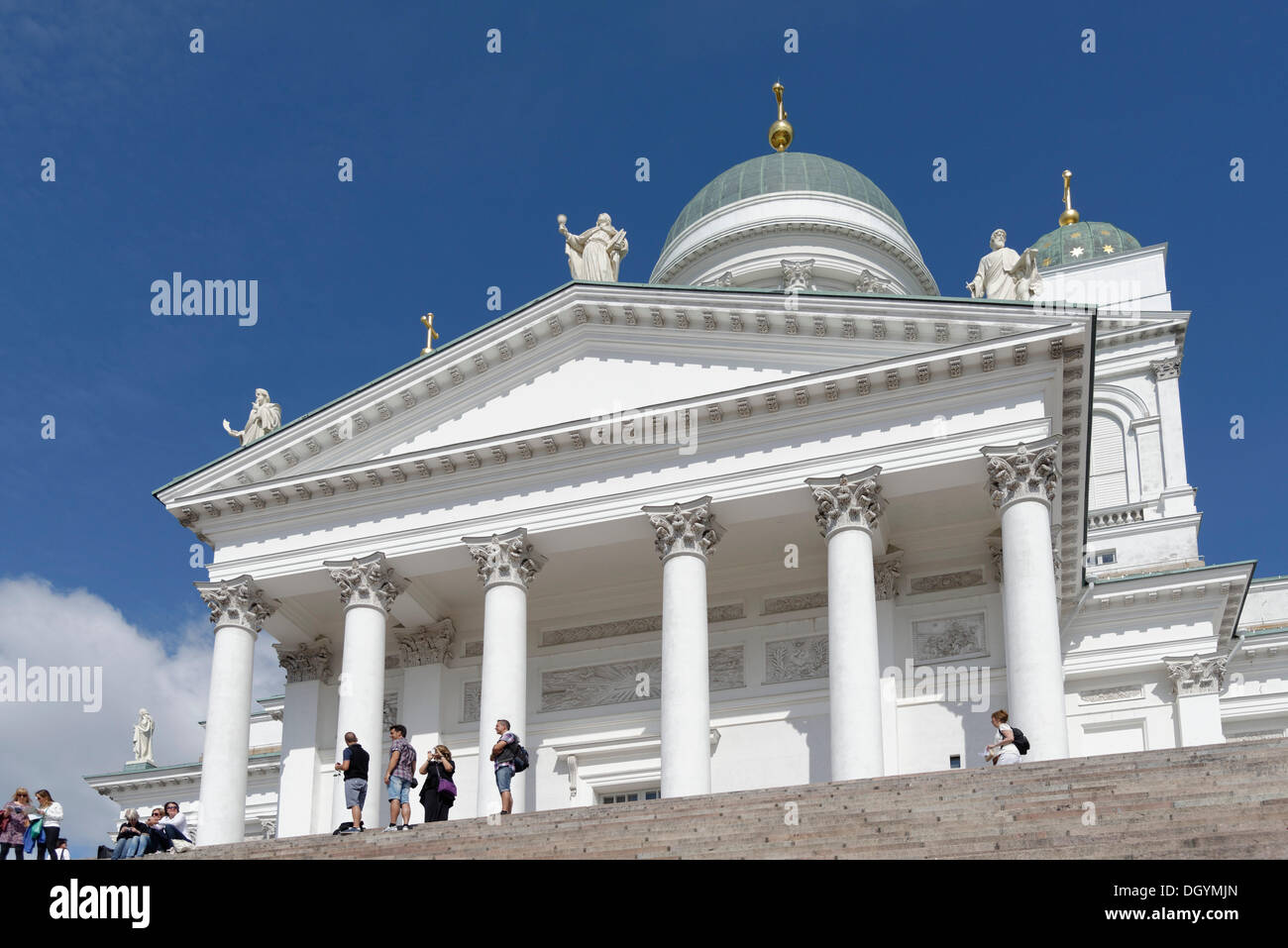 Kathedrale von Helsinki, Treppen, Senatsplatz, senaatintori, Helsinki, Finnland Stockfoto