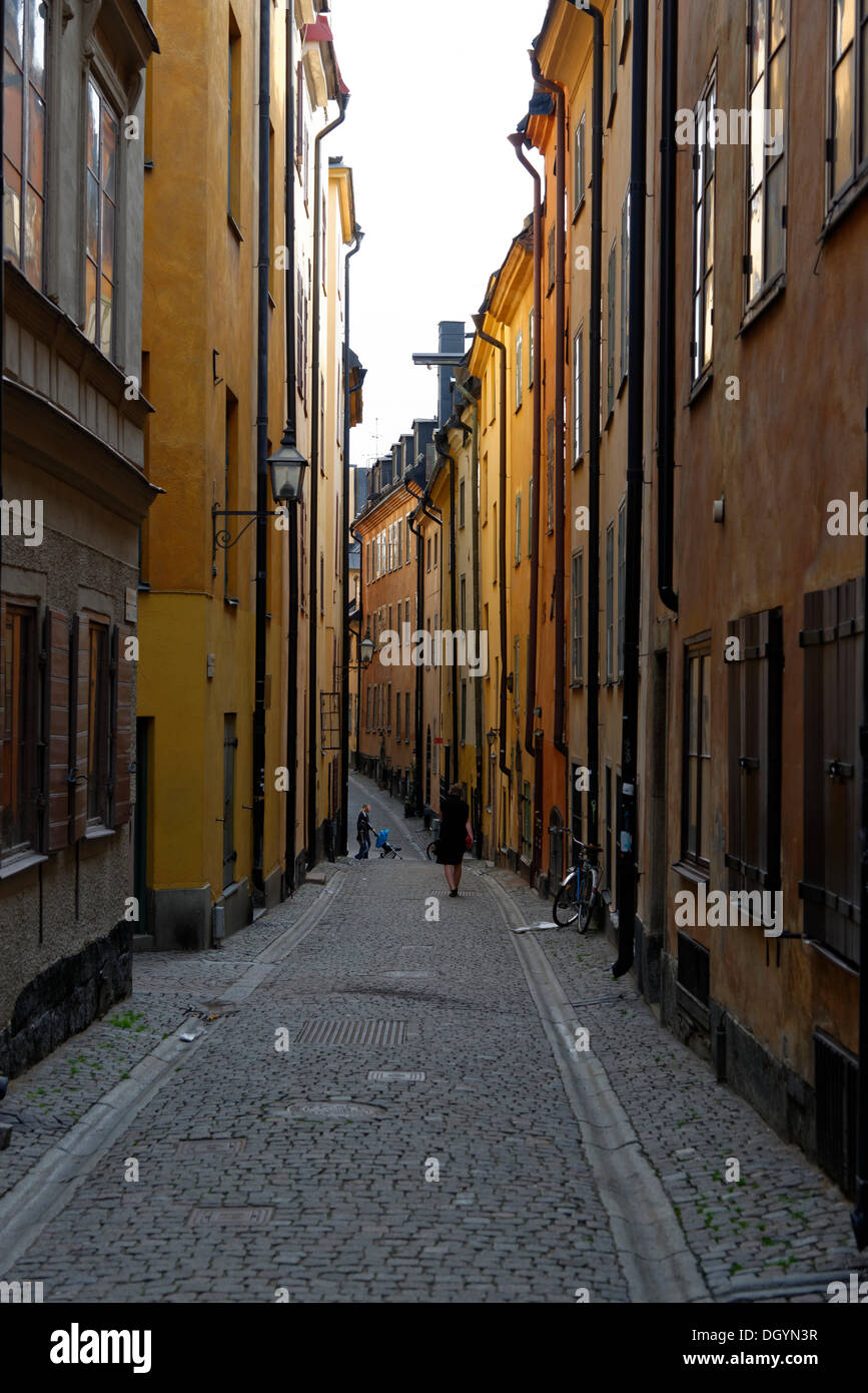 Praestgatan Gasse, Altstadt oder Gamla Stan, Stockholm, Stockholms län, Schweden Stockfoto