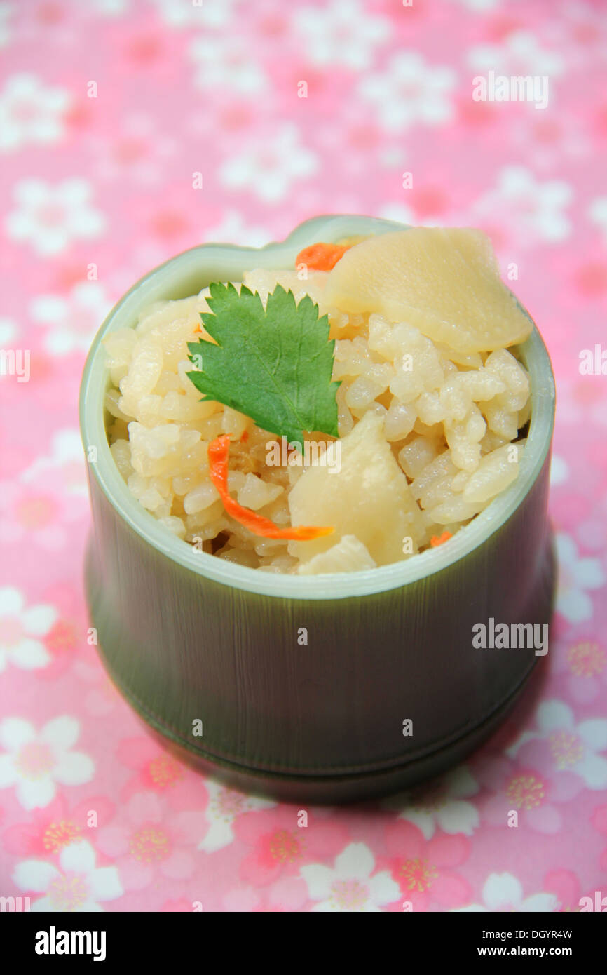 Bambussprossen Reis Stockfoto
