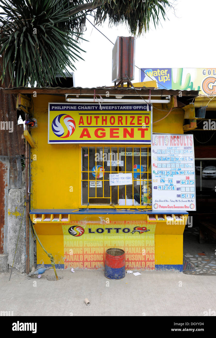 Lottoverkaufsstelle in Cebu, Philippinen, Südostasien, Asien Stockfoto