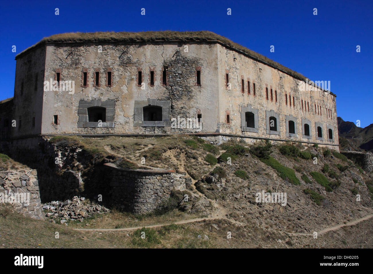 Fort Central am Col de Tende Mountain pass, Département Alpes-Maritimes, Région Provence-Alpes-Côte d ' Azur, Frankreich, Europa Stockfoto