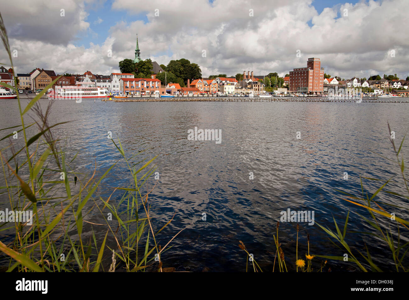 Stadtbild von Kappeln und der Schlei-Fluss in Schleswig-Holstein Stockfoto