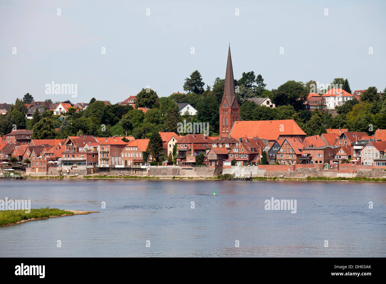 Ansicht der Stadt Lauenburg Elbe, Elbe-Fluss, Kreis Lauenburg, Schleswig-Holstein Stockfoto