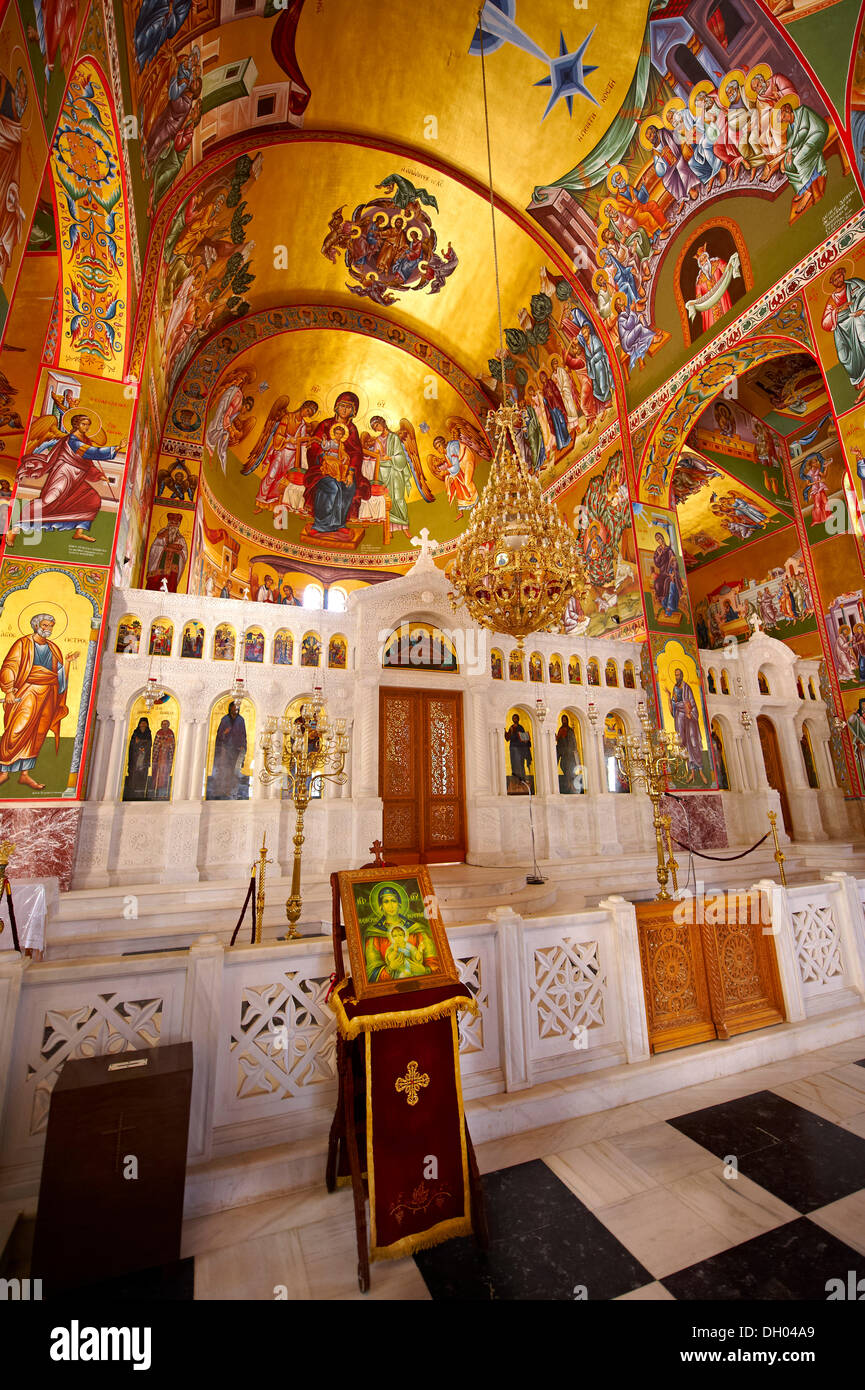 Die byzantinischen Fresken der Neuen orthodoxen Kirche von omala, Kefalonia, Ionische Inseln, Griechenland, Europa Stockfoto