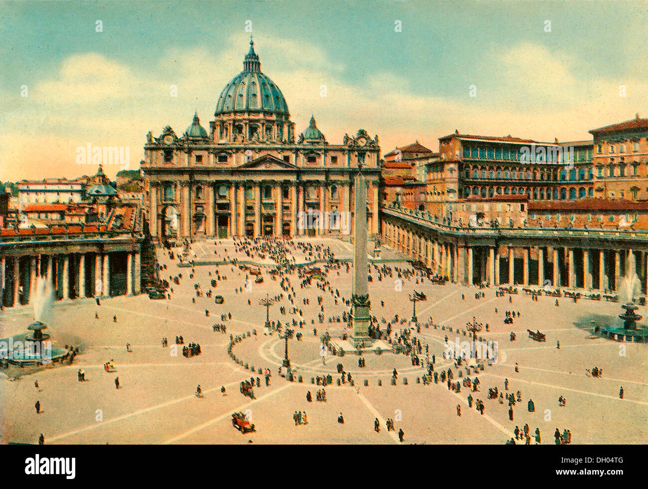Historisches Foto von 1930, Basilica di San Pietro, den Petersdom, Petersplatz, Vatikan, Rom, Latium Stockfoto