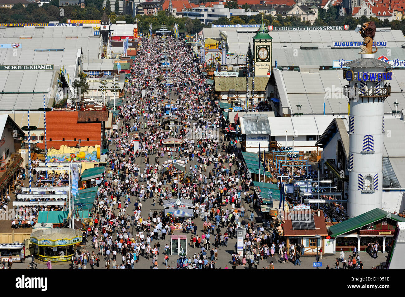 Straße des Bieres Zelte, Oktoberfest Festival, München, Bayern, Oberbayern Stockfoto