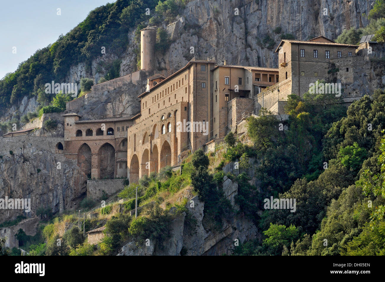 Kloster des Hl. Benedikt oder Sacro Speco, in der Nähe von Subiaco, Latium, Italien Stockfoto